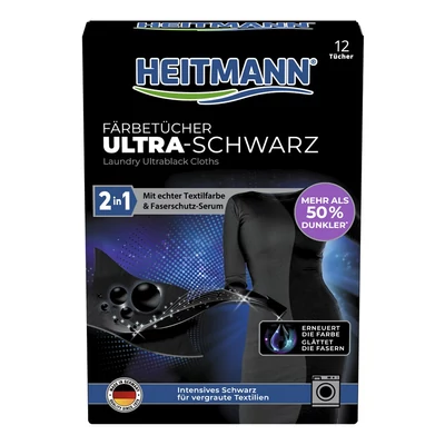 Színfrissítő kendő HEITMANN fekete 12 darabos