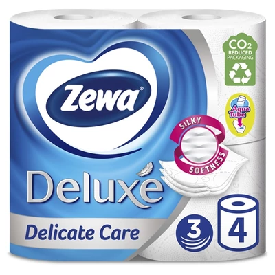 Toalettpapír ZEWA Deluxe 3 rétegű 4 tekercses Delicate Care