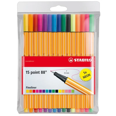 Tűfilc STABILO Point 88 15 darabos (10+5)