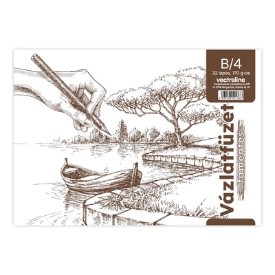 Vázlatfüzet spirálozott VECTRALINE B/4 170 g 32 lapos famentes