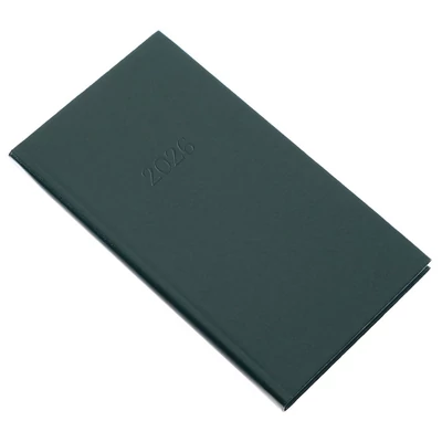 Zsebnaptár REALSYSTEM Standard álló fehér lapos zöld 2026.